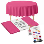 Cerise Round Plastic Table Cover | 84 in.