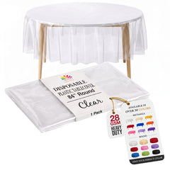 Round Clear Plastic Table Cover | 84 in.