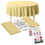 Round Light Yellow Plastic Table Cover | 84 in.