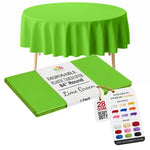 Round Lime Green Plastic Table Cover | 84 in.