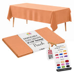 Peach Plastic Table Cover | 54 in. x 108 in.