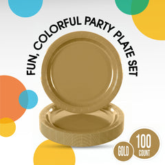 7 in. Gold Paper Plates | 100 Count