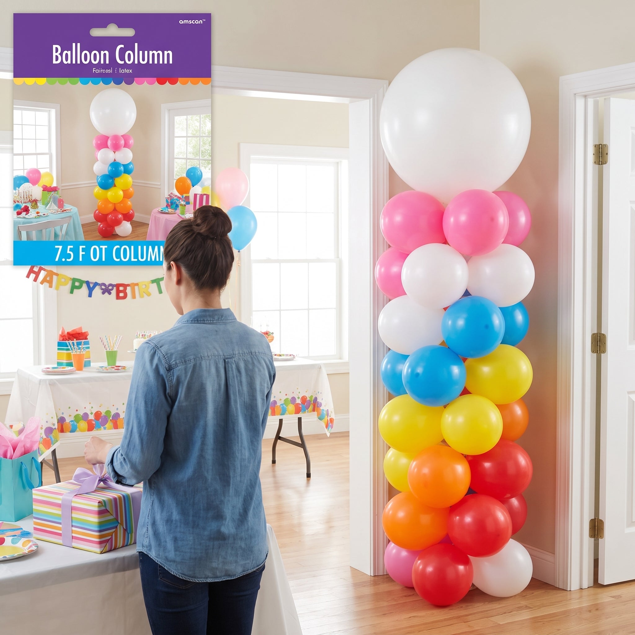 Versatile Balloon Column Kit with Stand - 7.5 ft