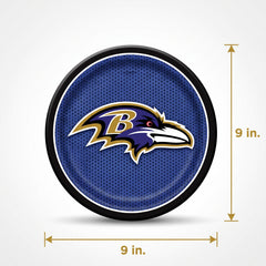 Baltimore Ravens 9" Round Paper Plates - NFL Party Supplies