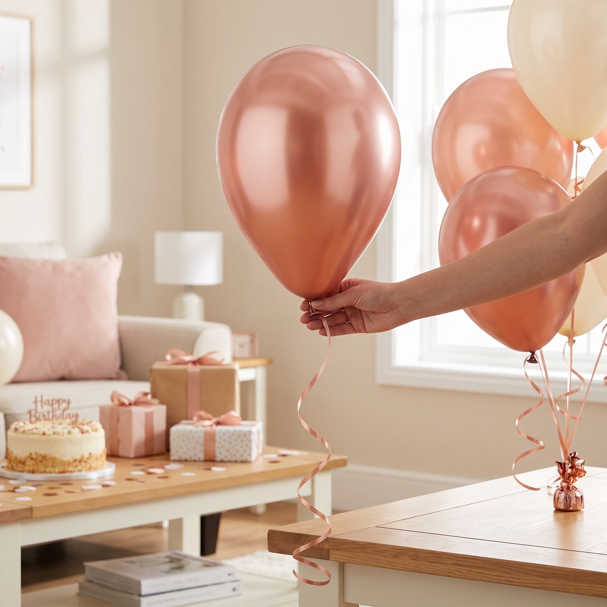 Satin Luxe Rose Gold Latex Balloons, 11-Inch, 6-Pack