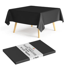 Premium Square Black Table Cover 70" x 70" | 1 Pack