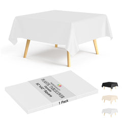 Premium Square White Table Cover 52" x 52" | 1 Pack