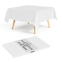 Premium Square White Table Cover 85" x 85" | 1 Pack