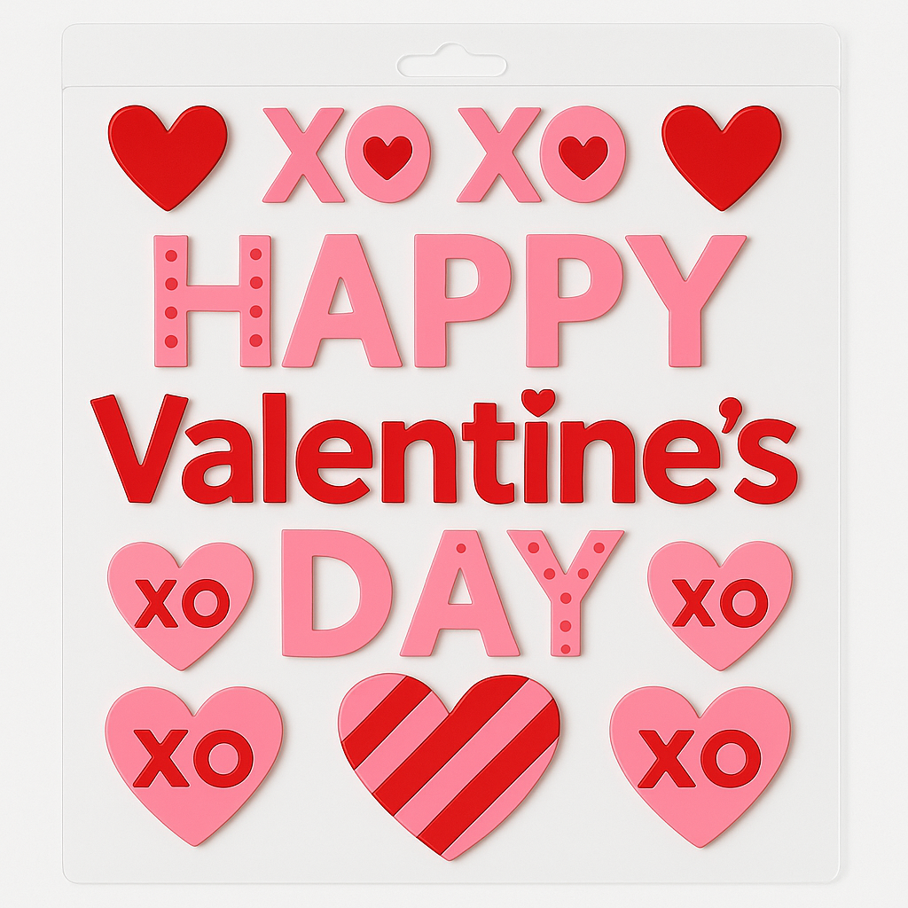 Valentine's Day Gel Window Clings