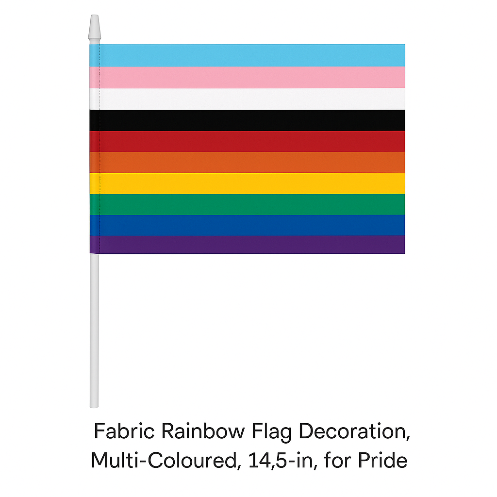Inclusive LGBTQ+ Handheld Rainbow Flag