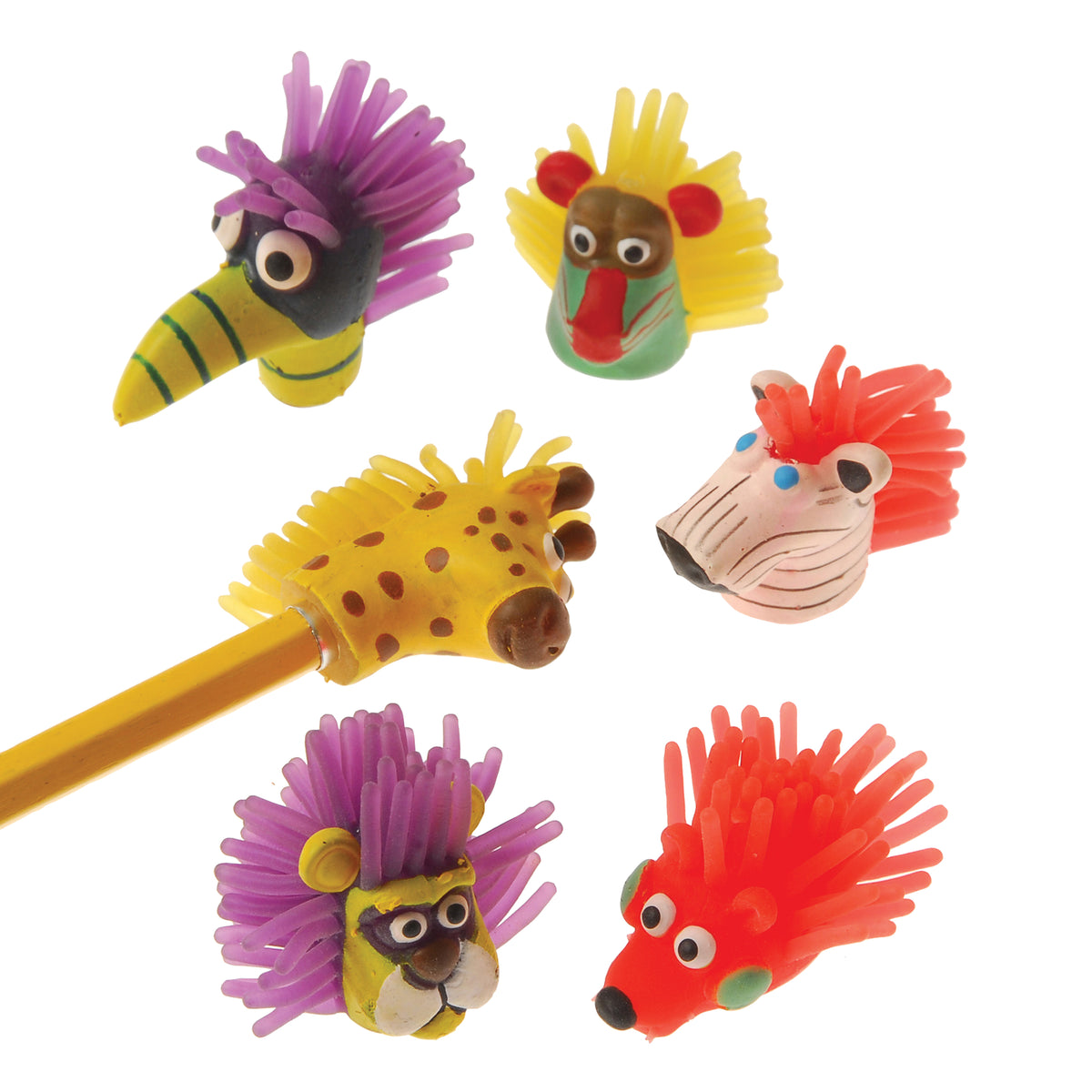 Wild Animal Pencil Tops - 12 Count