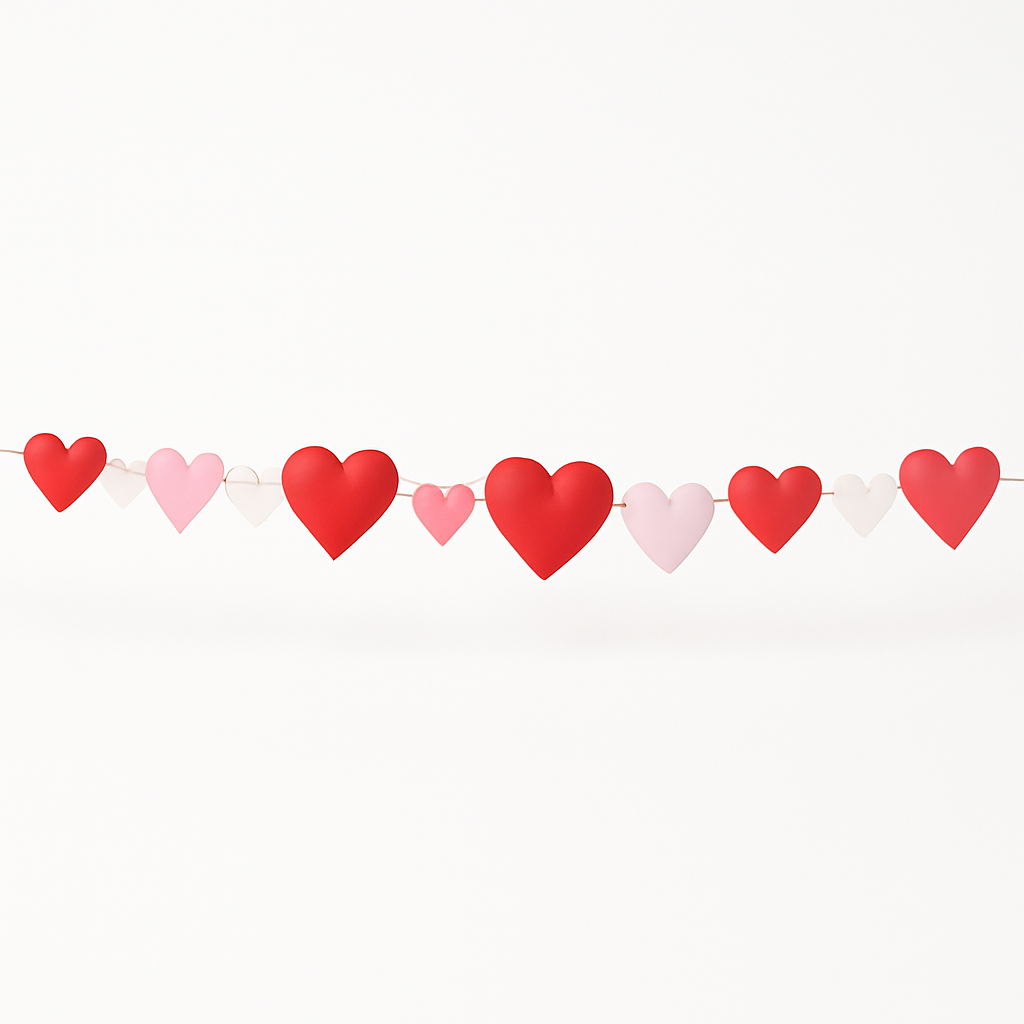 Valentine's Day Heart Garland Decoration, 12-ft