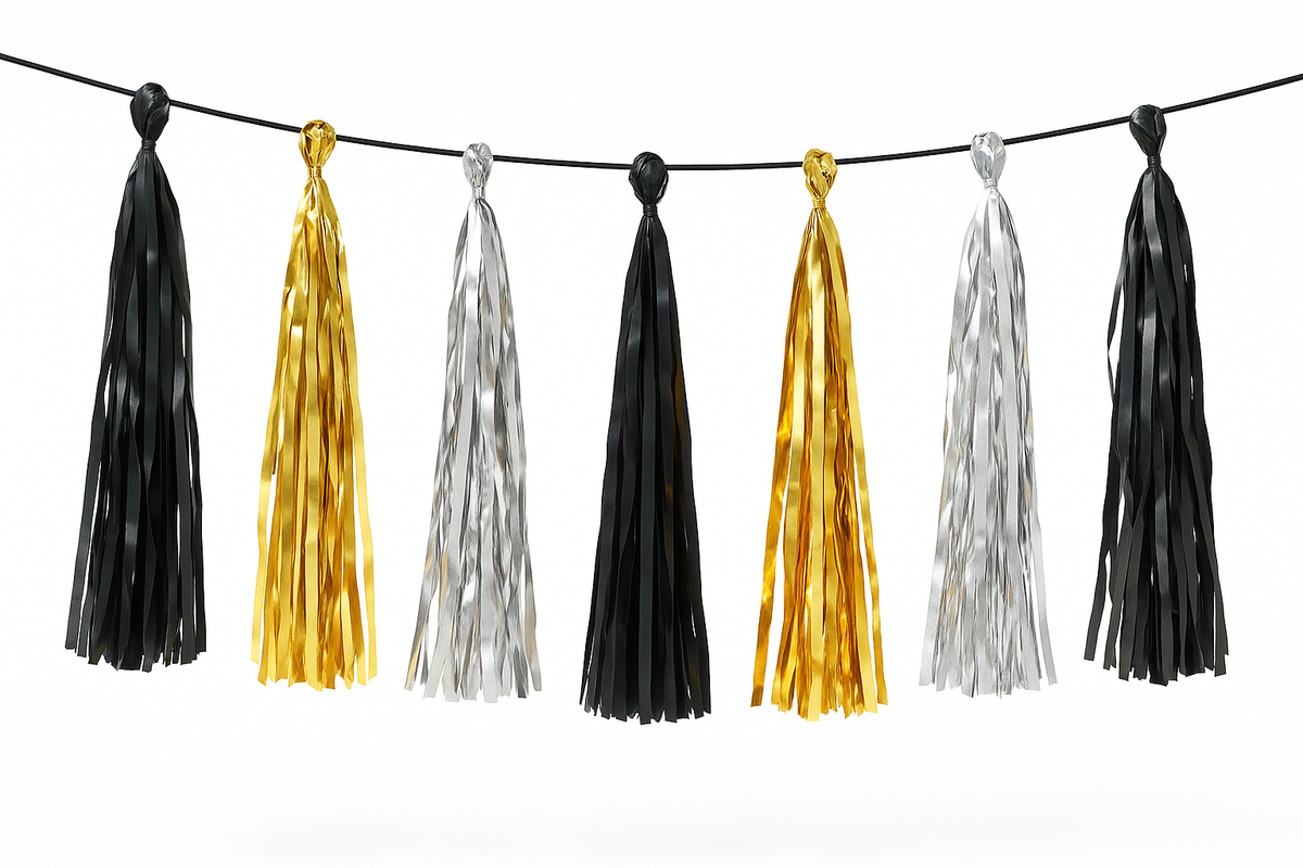 New Year's Eve Metallic Tassel Garland
