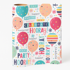 Colorful Balloon Celebration Jumbo Gift Wrap Roll - 16 ft