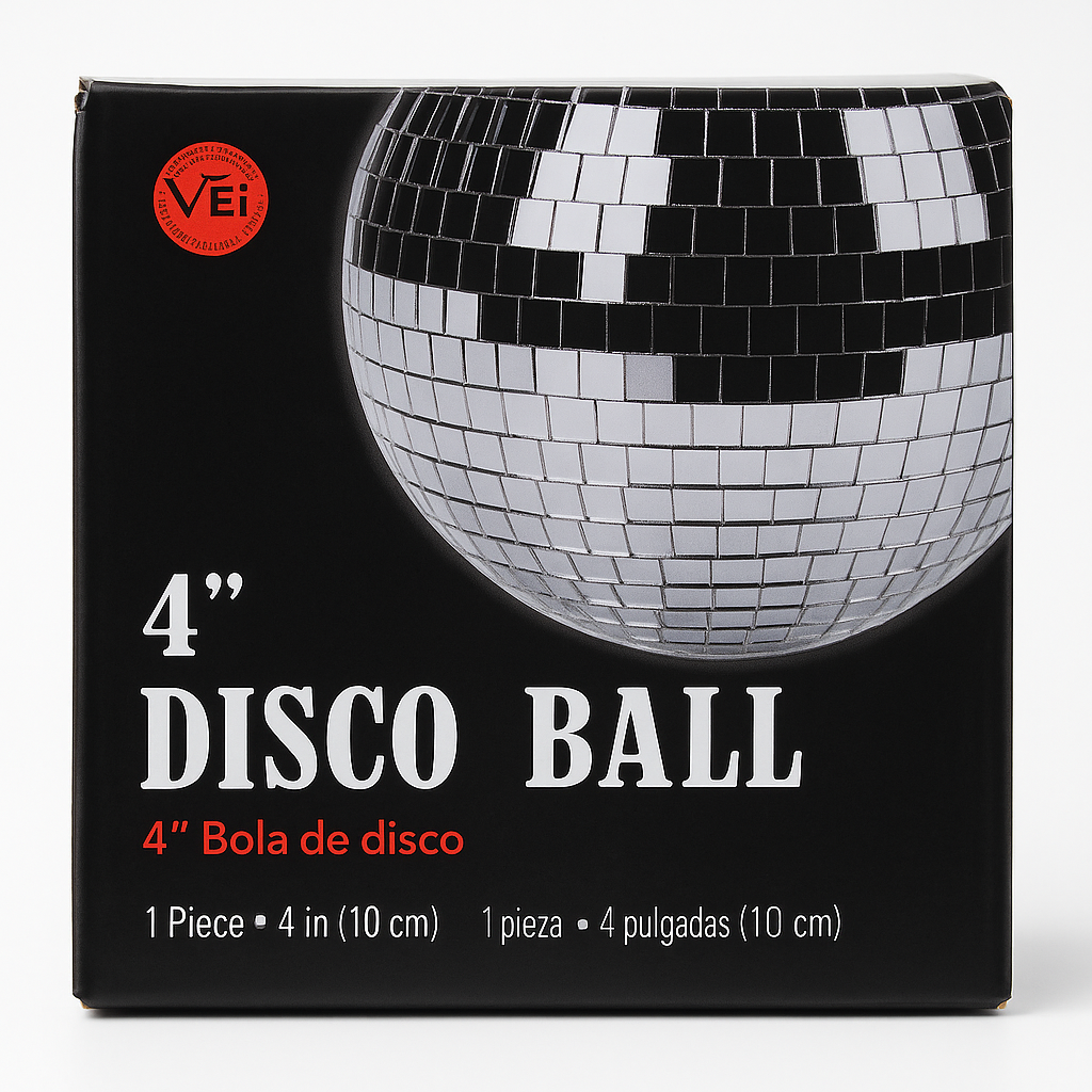 4" Disco Mirror Ball - Illuminate Your Party