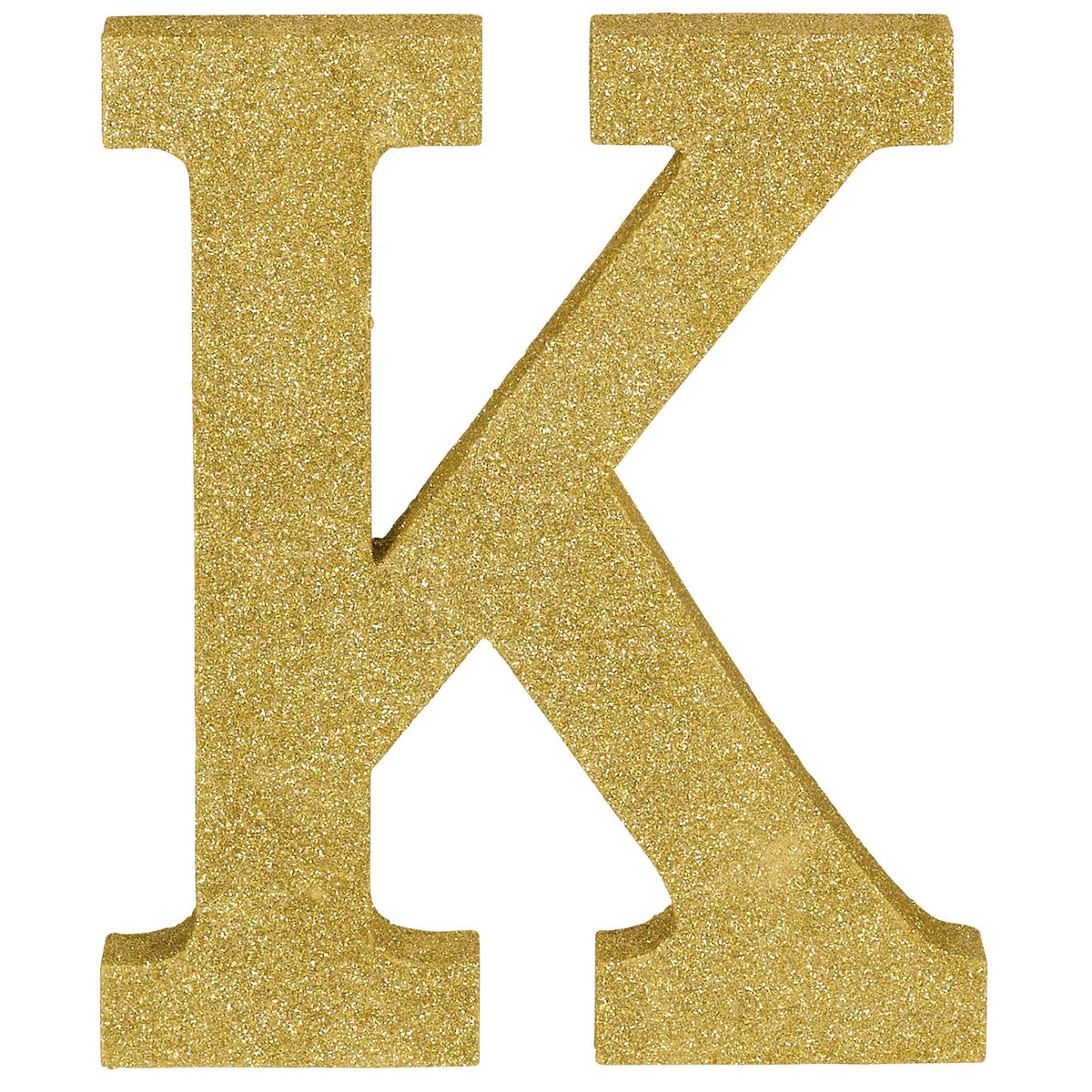 Glitter Gold Letter "K" Sign - Standing or Hanging Decoration