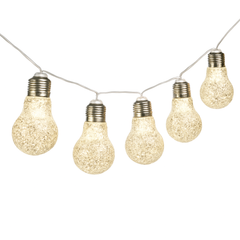 Glitter Edison LED String Lights - 10 Lights, 5 ft