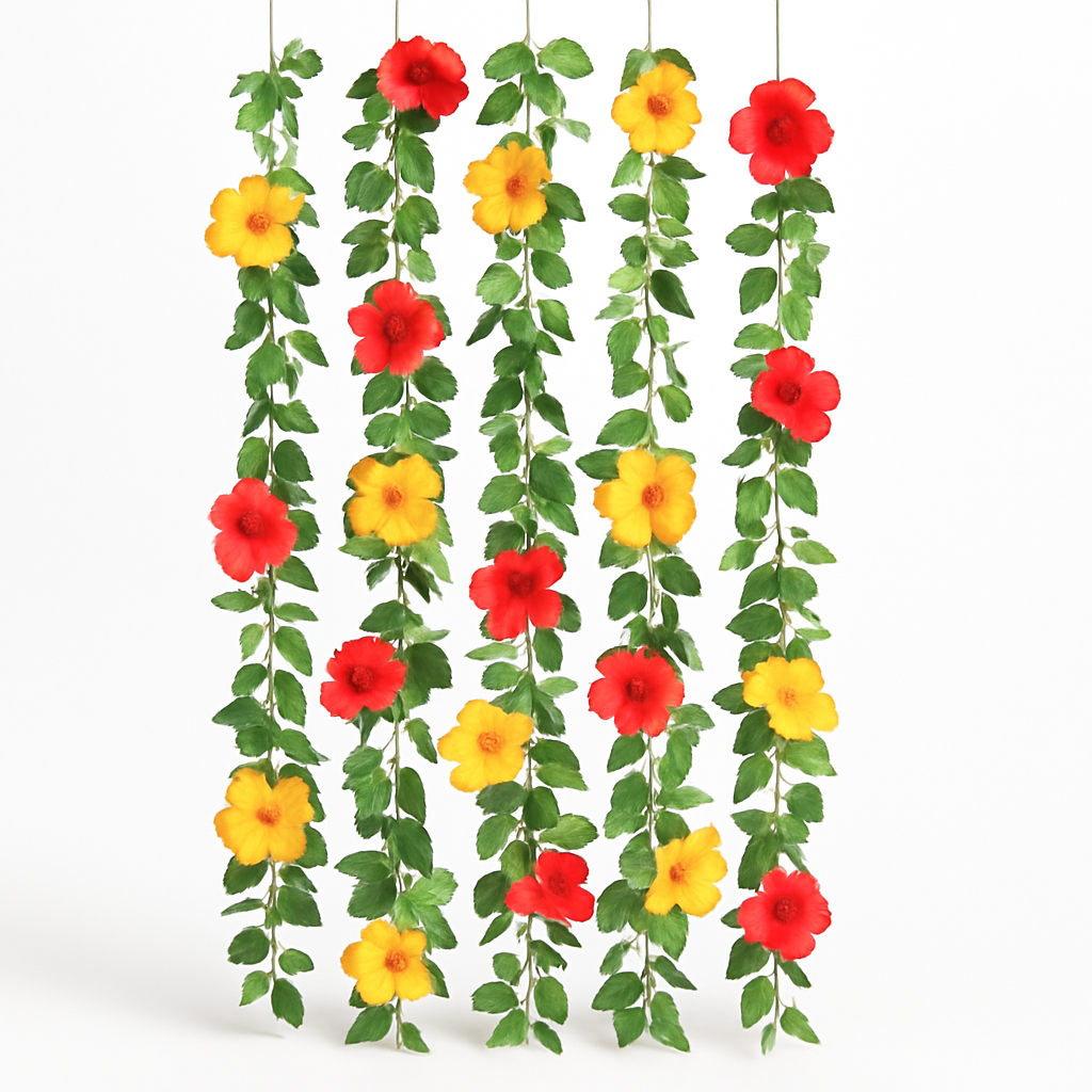 Vibrant Luau Floral Hanging Curtain Decoration