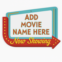 Customizable Movie Night Easel Sign - "Now Showing" Marquee