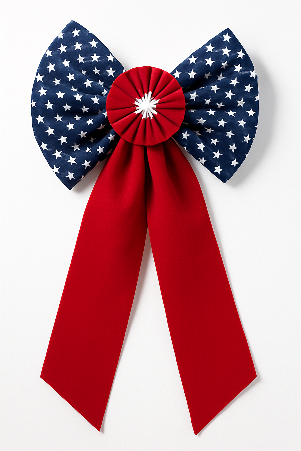 Large Patriotic Flocked Bow Decoration