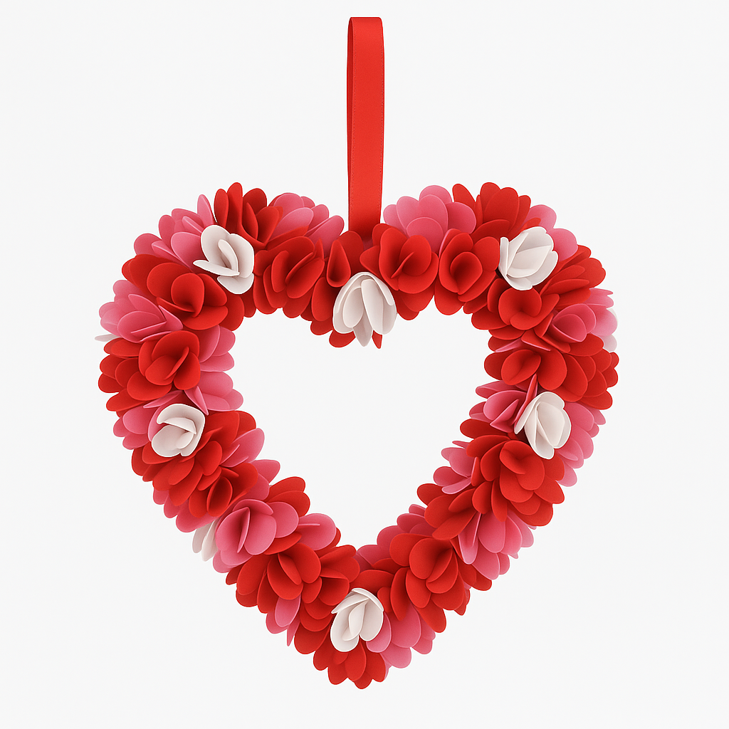 Heart-Shaped Valentine‚Äôs Day Foam Floral Wreath