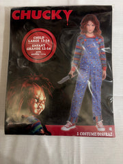 Child's Play Chucky Halloween Costume for Kids - Blue Overalls and Striped Shirt - Child L (12-14)