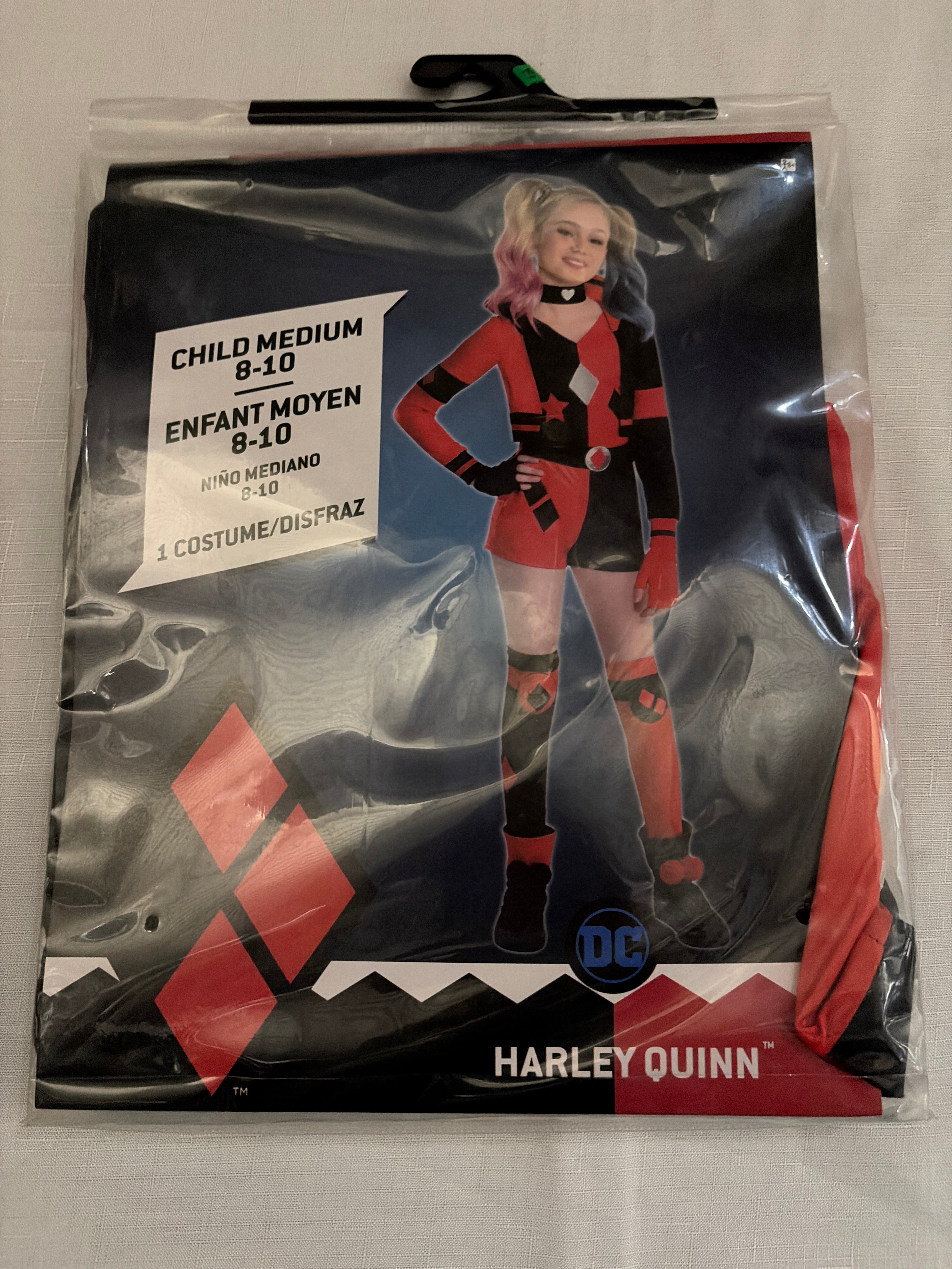 Girls' DC Comics Harley Quinn Halloween Costume Set - Child M (8-10)