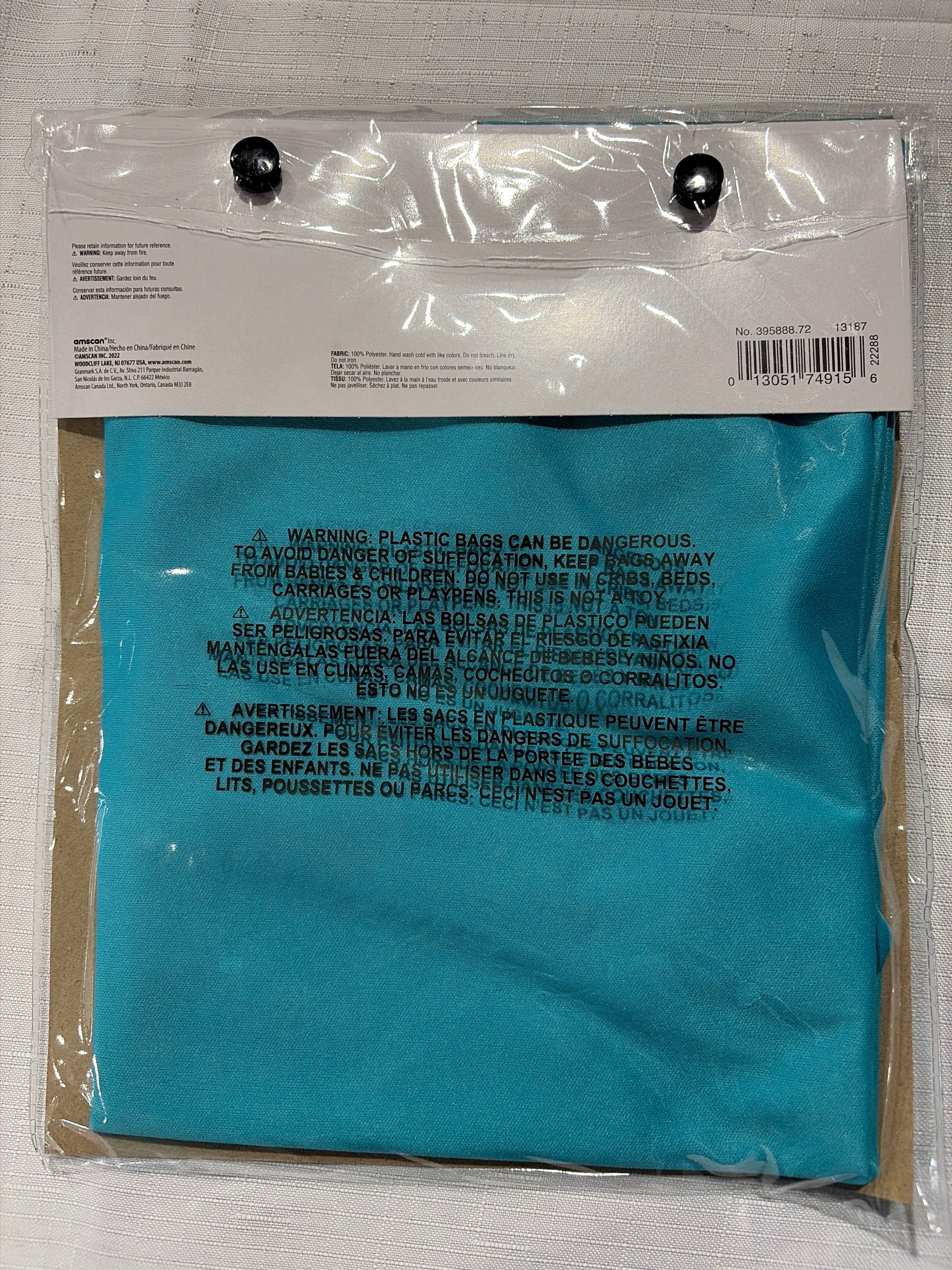 Turquoise Superhero Cape Costume Accessory for Kids and Adults - One Size