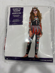 Girls' Scared to the Bone Halloween Costume with Tutu & Leggings - Child L (12-14)