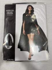 Adult Black Hooded Cape Costume Accessory - One Size