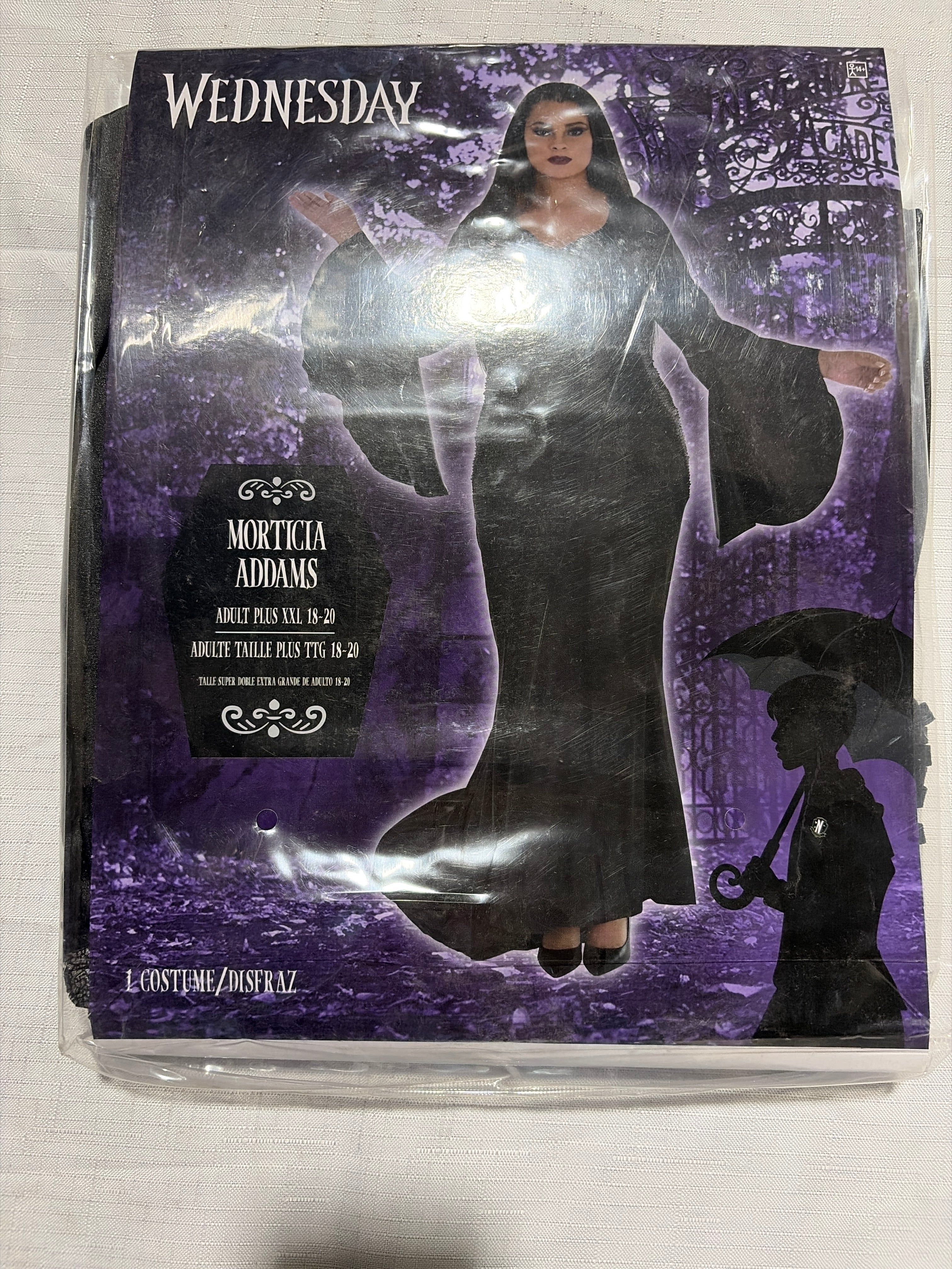 Elegant Morticia-Inspired Halloween Costume for Women - Adult 2XL (18-20)