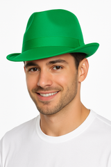Festive Green Team Spirit Fedora Hat