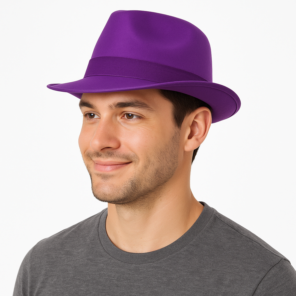 Purple Team Spirit Fedora Hat