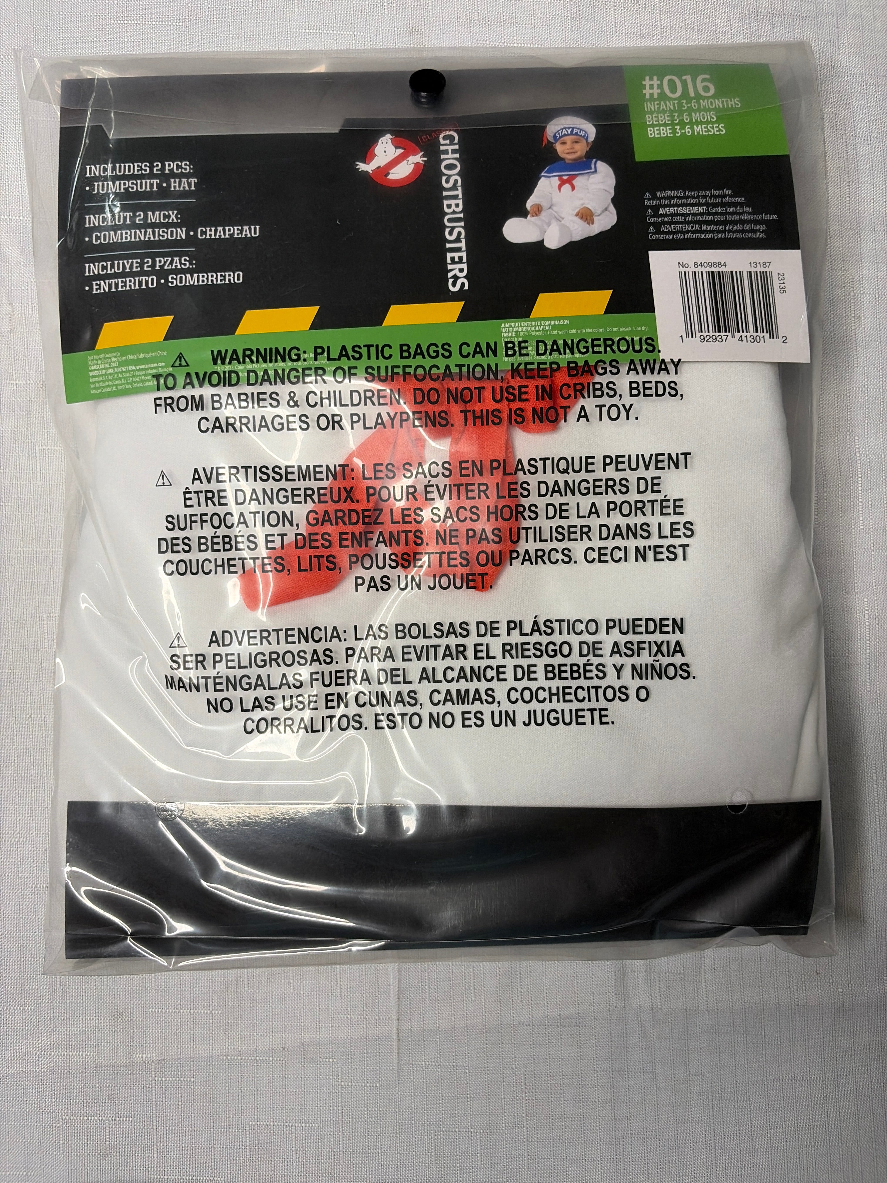 Infant Stay Puft Marshmallow Man Costume - Ghostbusters - Infant (3-6 Months)