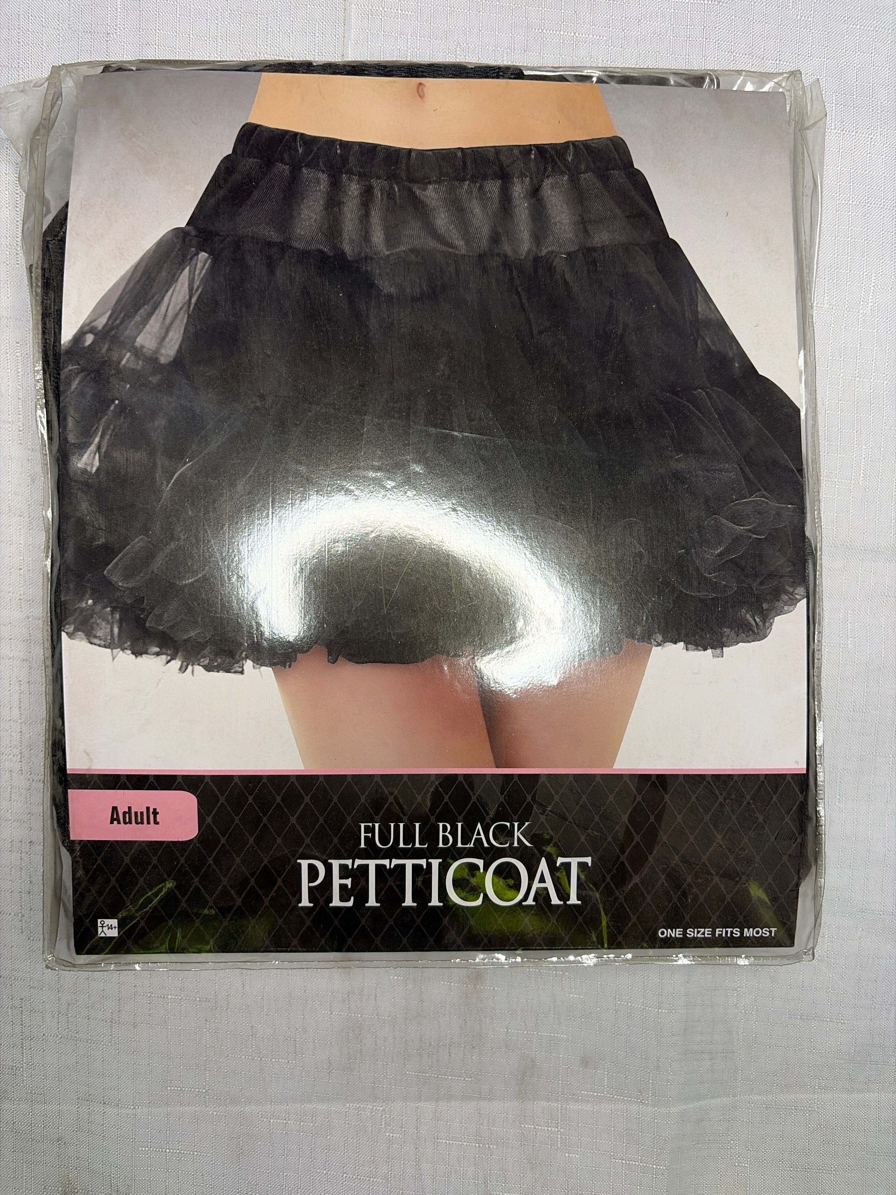 Elegant Black Tulle Petticoat Skirt for Adults - Adult One Size