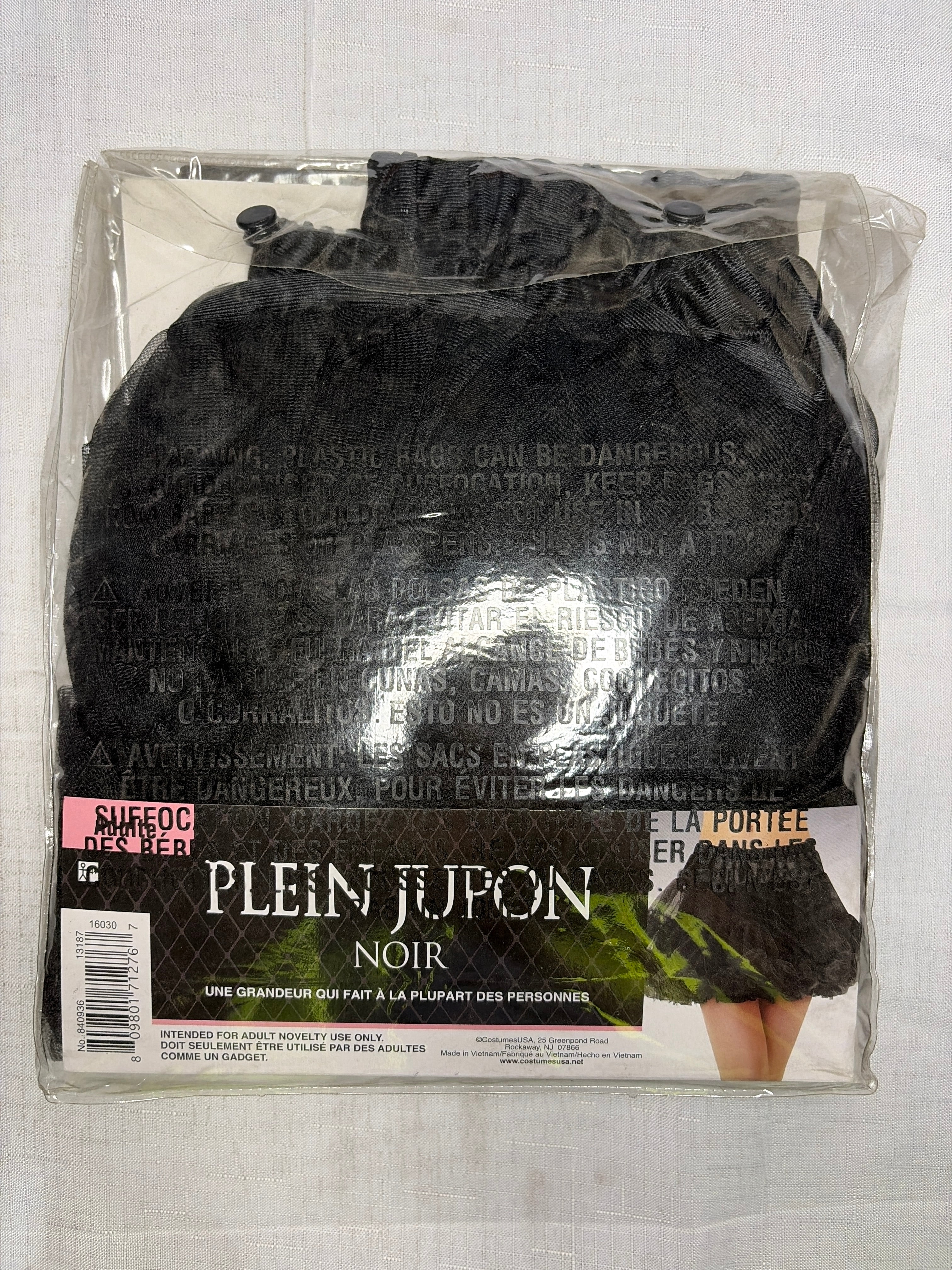 Elegant Black Tulle Petticoat Skirt for Adults - Adult One Size