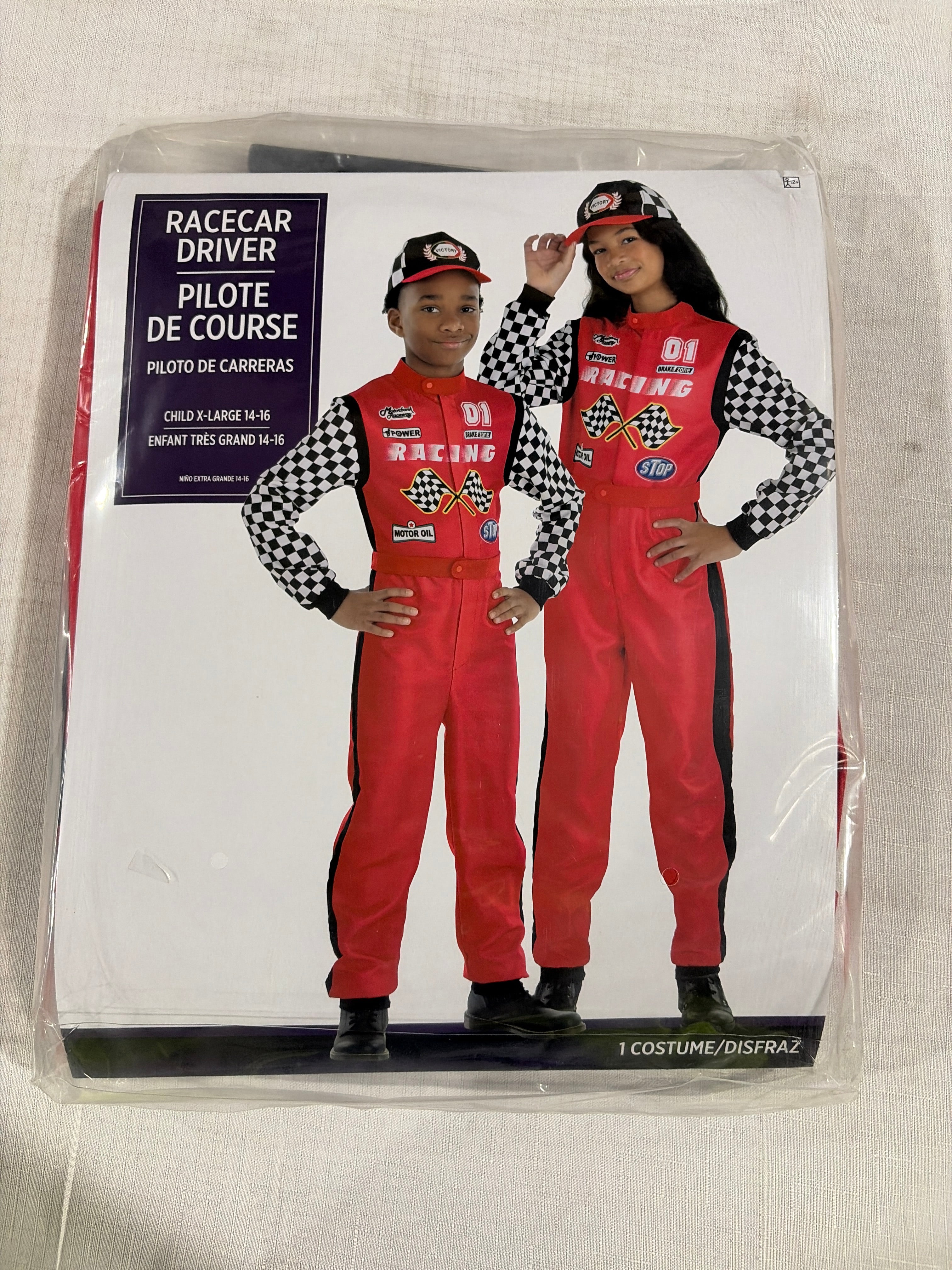Kids' Race Car Driver Jumpsuit Halloween Costume - Child XL (14-16)