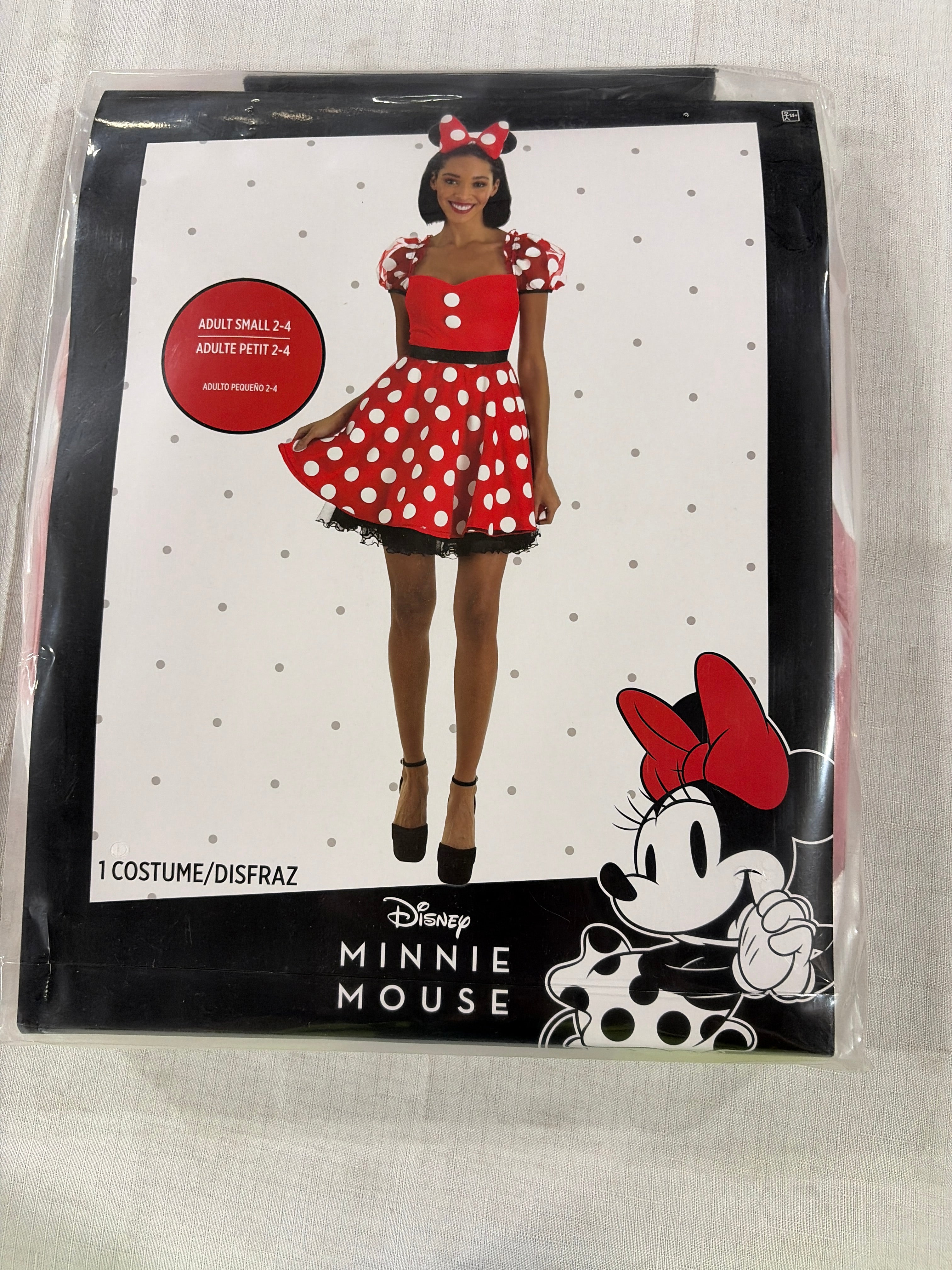 Women's Disney Minnie Mouse Halloween Costume with Headband - Adult S (2-4)