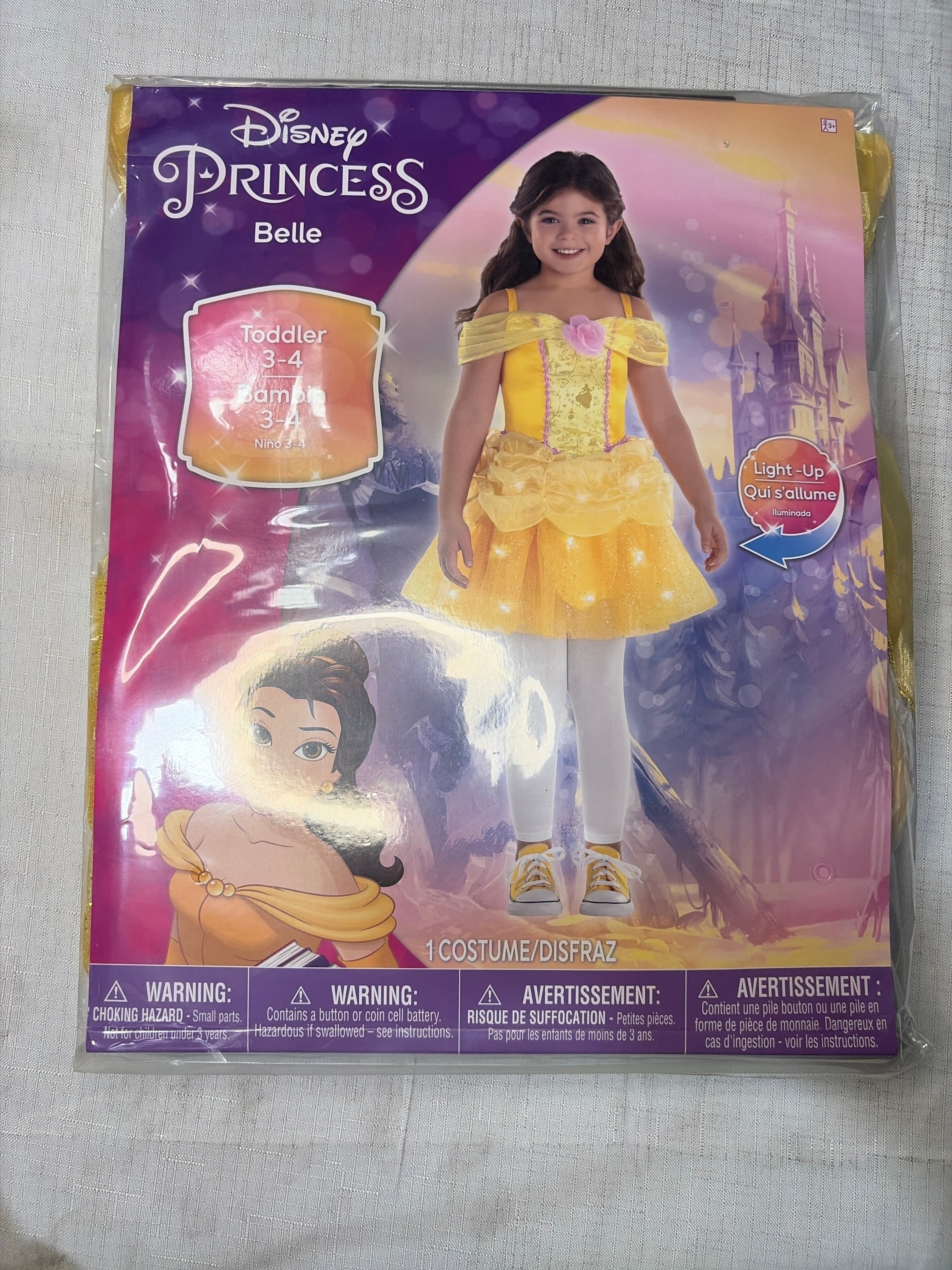 Disney Princess Belle Light-Up Costume for Girls - Halloween Special - Toddler (3-4)