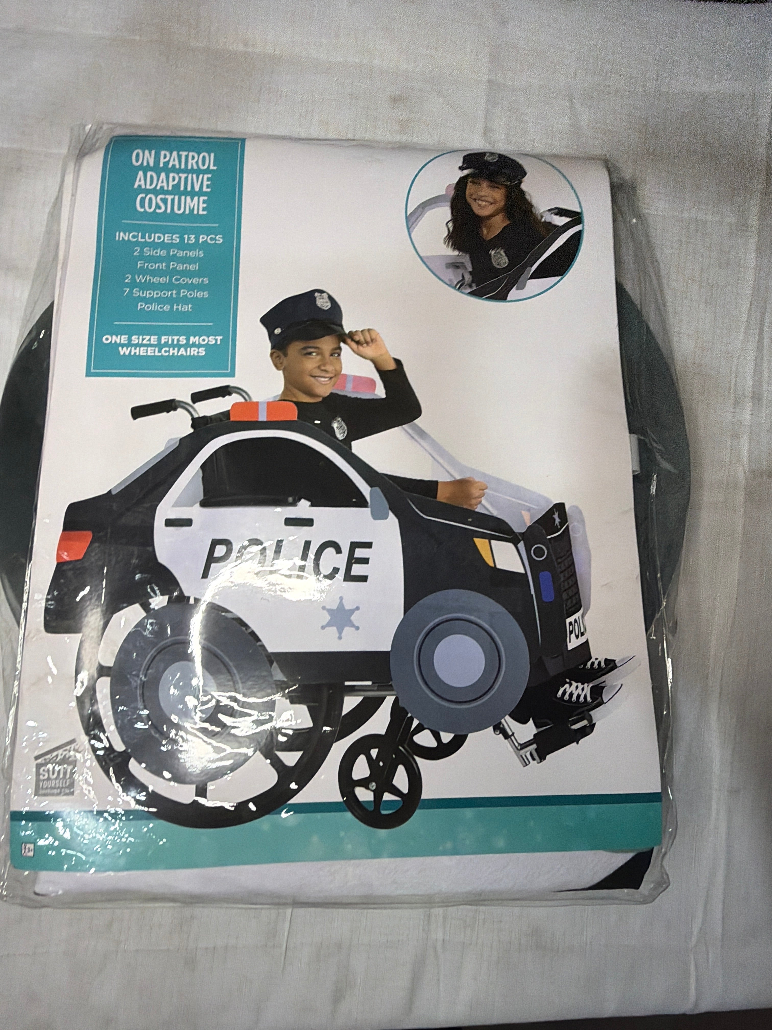 On Patrol Adaptive Police Car Costume for Kids - One Size