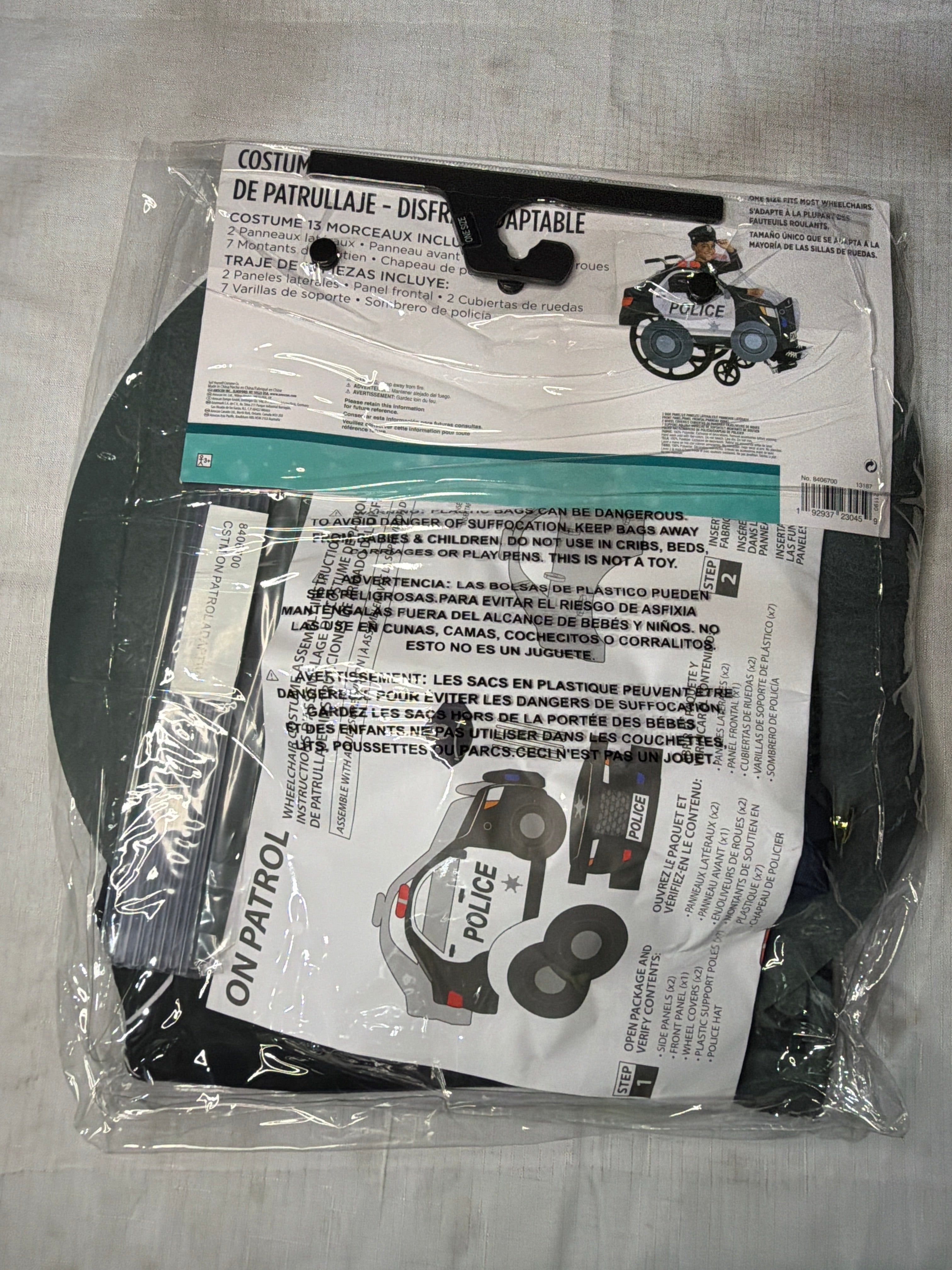 On Patrol Adaptive Police Car Costume for Kids - One Size
