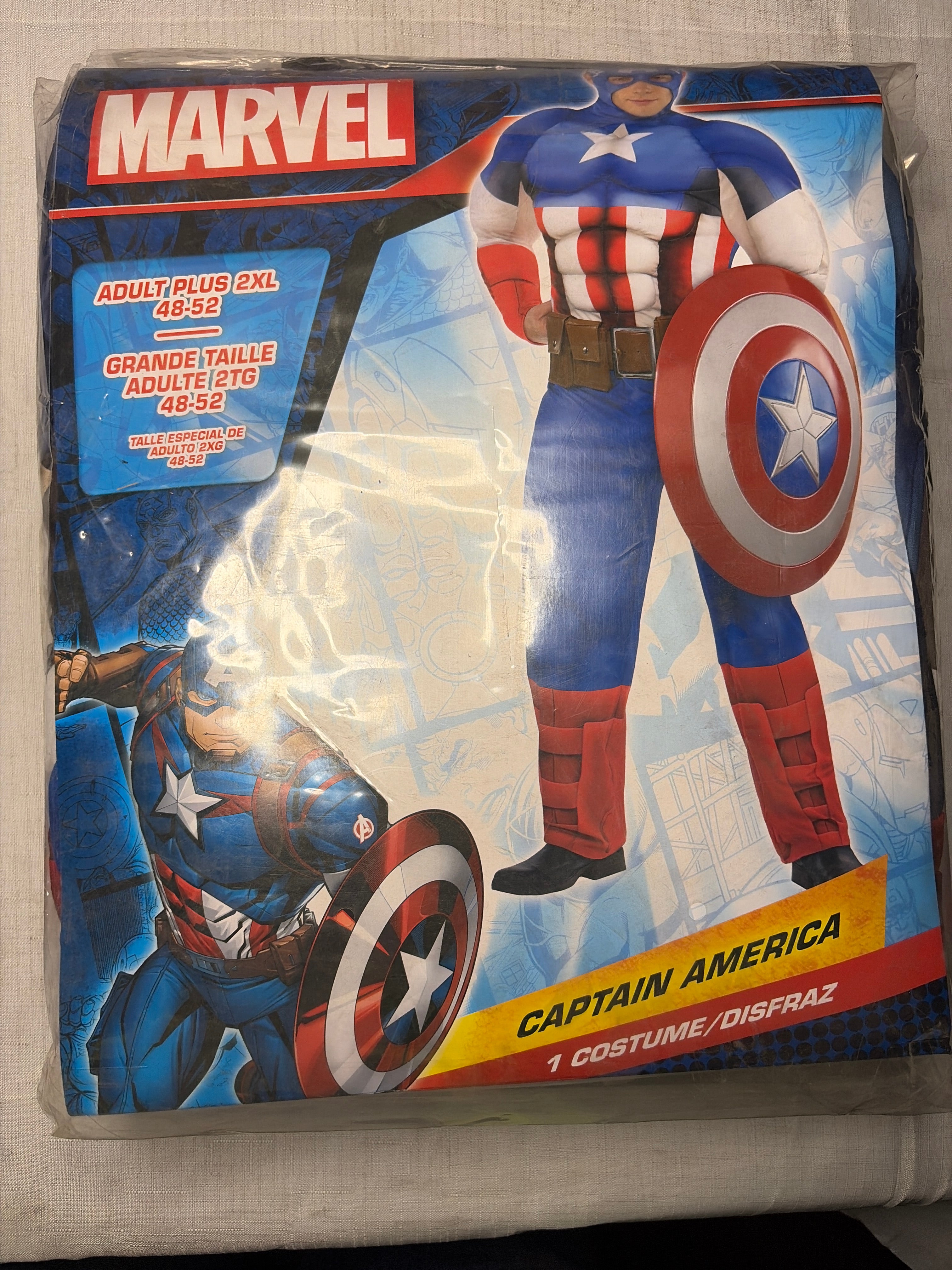 Adult Disney Marvel Captain America Muscle Costume - Adult 2XL (48-52)