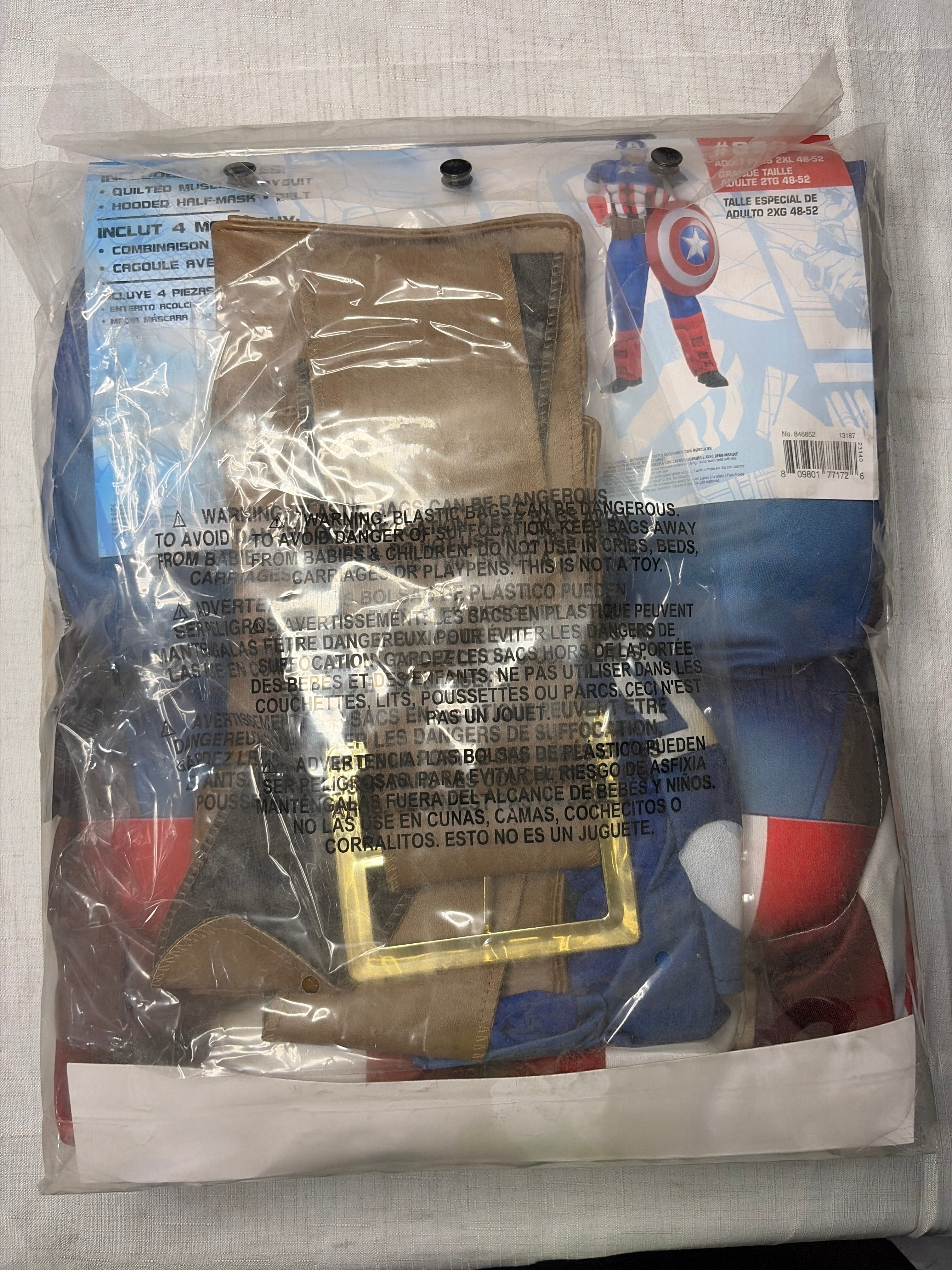 Adult Disney Marvel Captain America Muscle Costume - Adult 2XL (48-52)