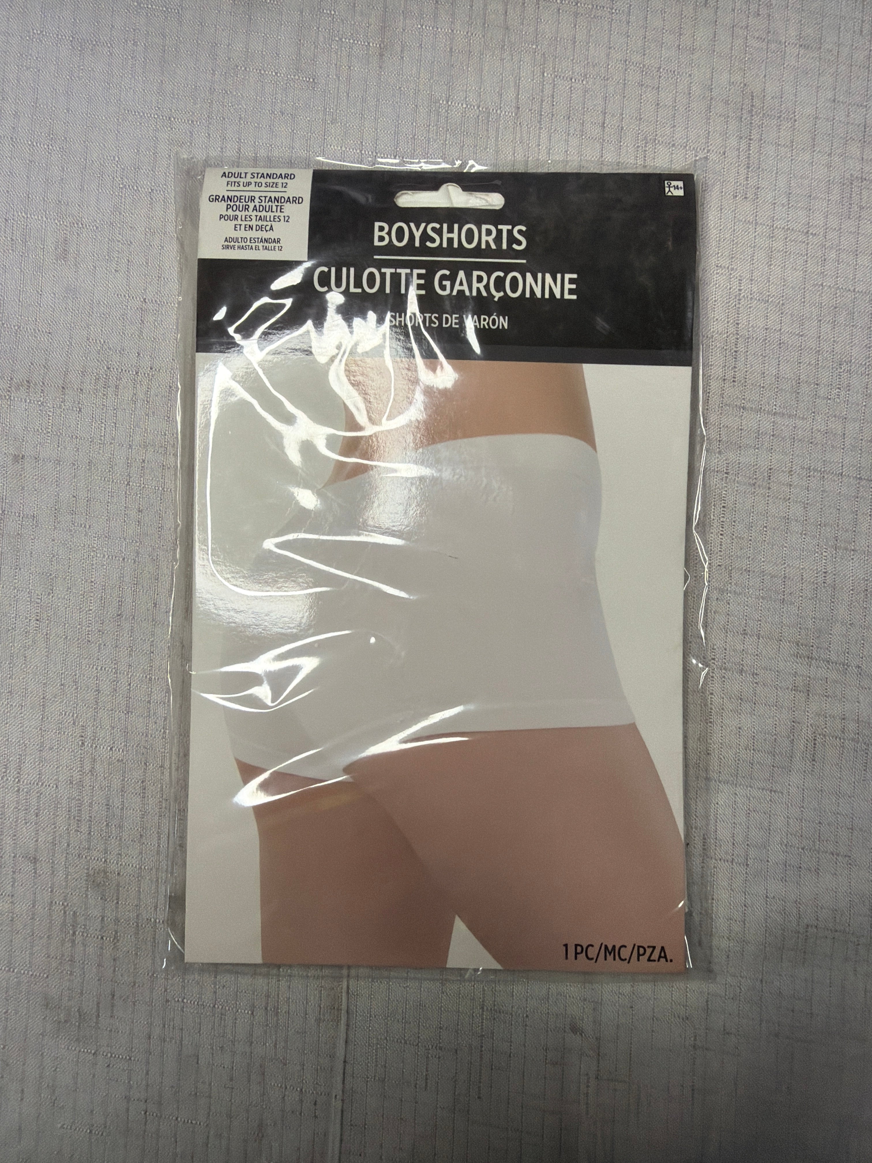 Halloween Costume Boyshorts - White Waist - Adult One Size (Up to Size 12)