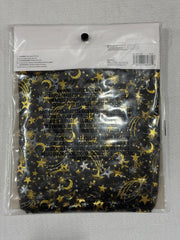 Celestial Hooded Cape - Sheer Black with Gold Stars & Moons - One Size