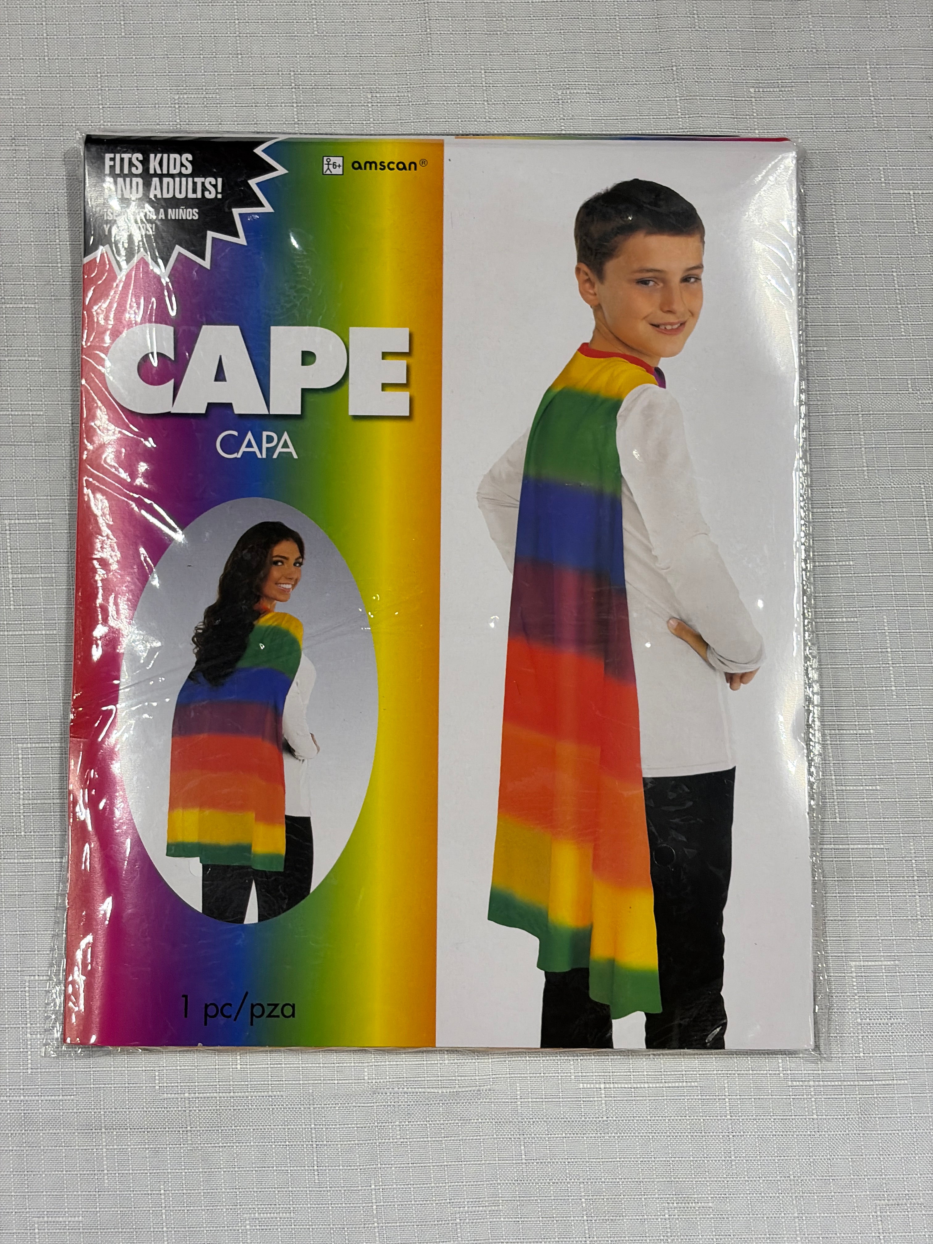 Rainbow Hero Cape Costume Accessory for Kids and Adults - One Size