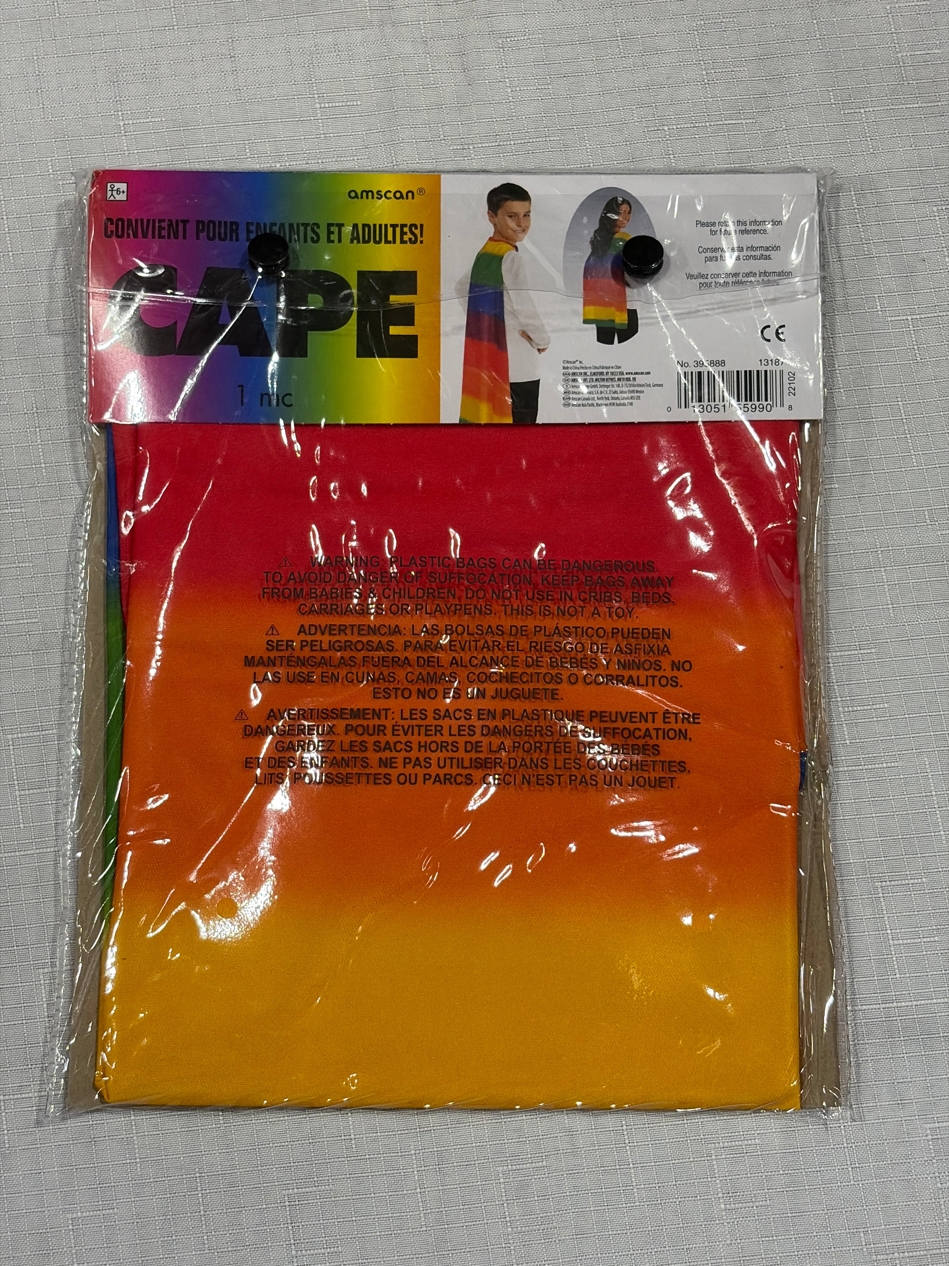 Rainbow Hero Cape Costume Accessory for Kids and Adults - One Size
