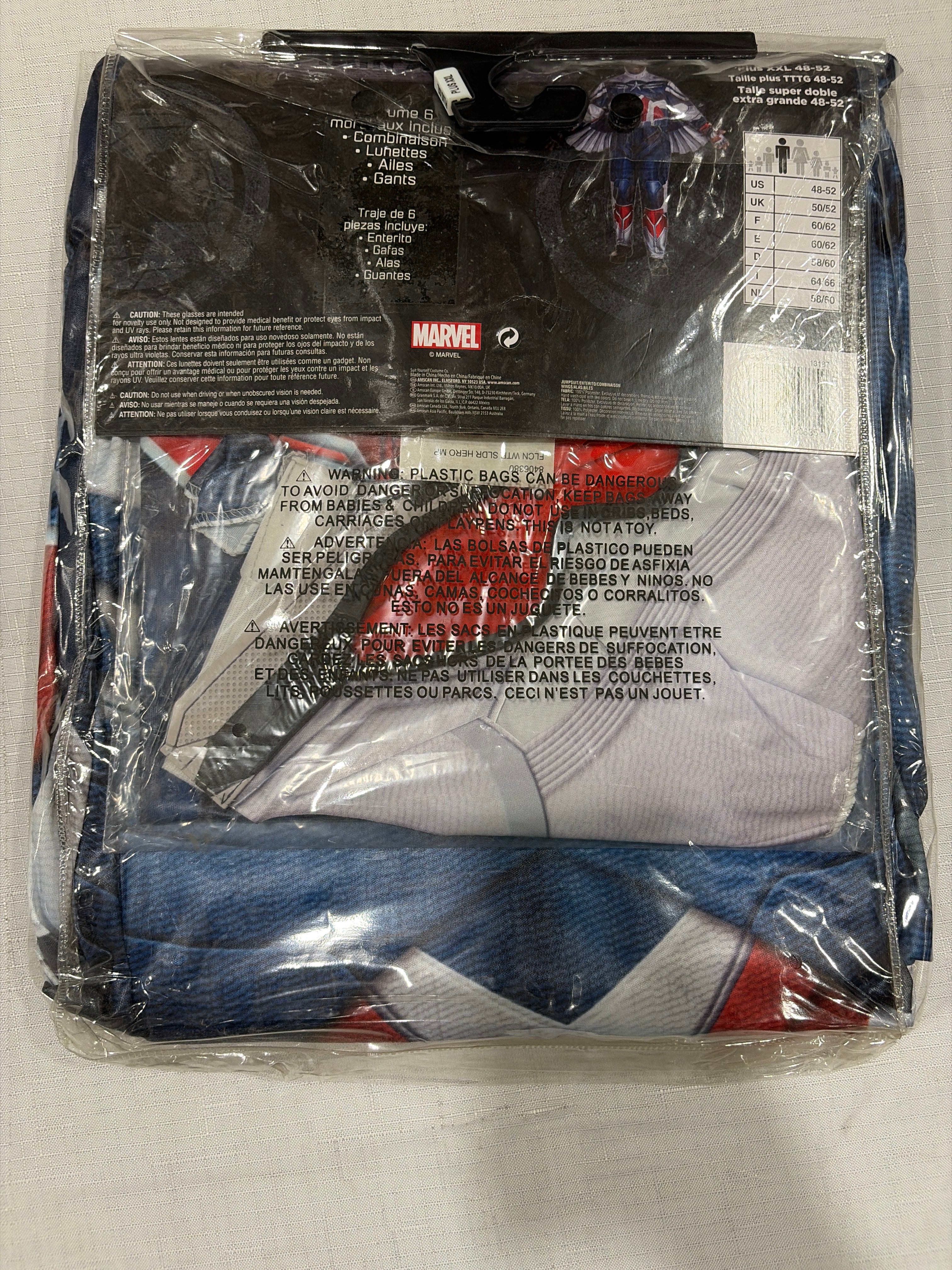 Marvel Falcon Costume for Adults - Adult 2XL (48-52)