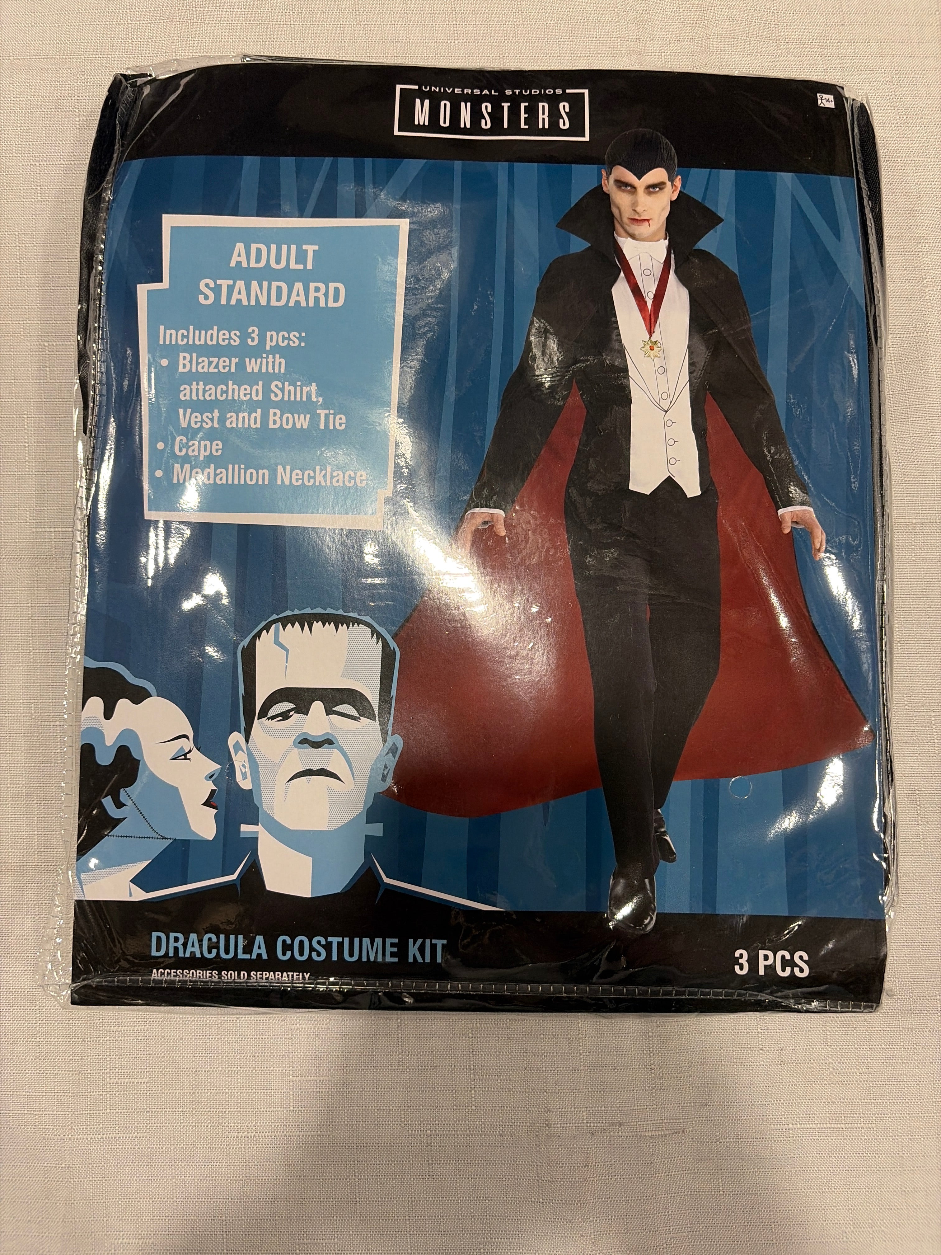 Classic Dracula Halloween Costume Cape Set - Adult One Size