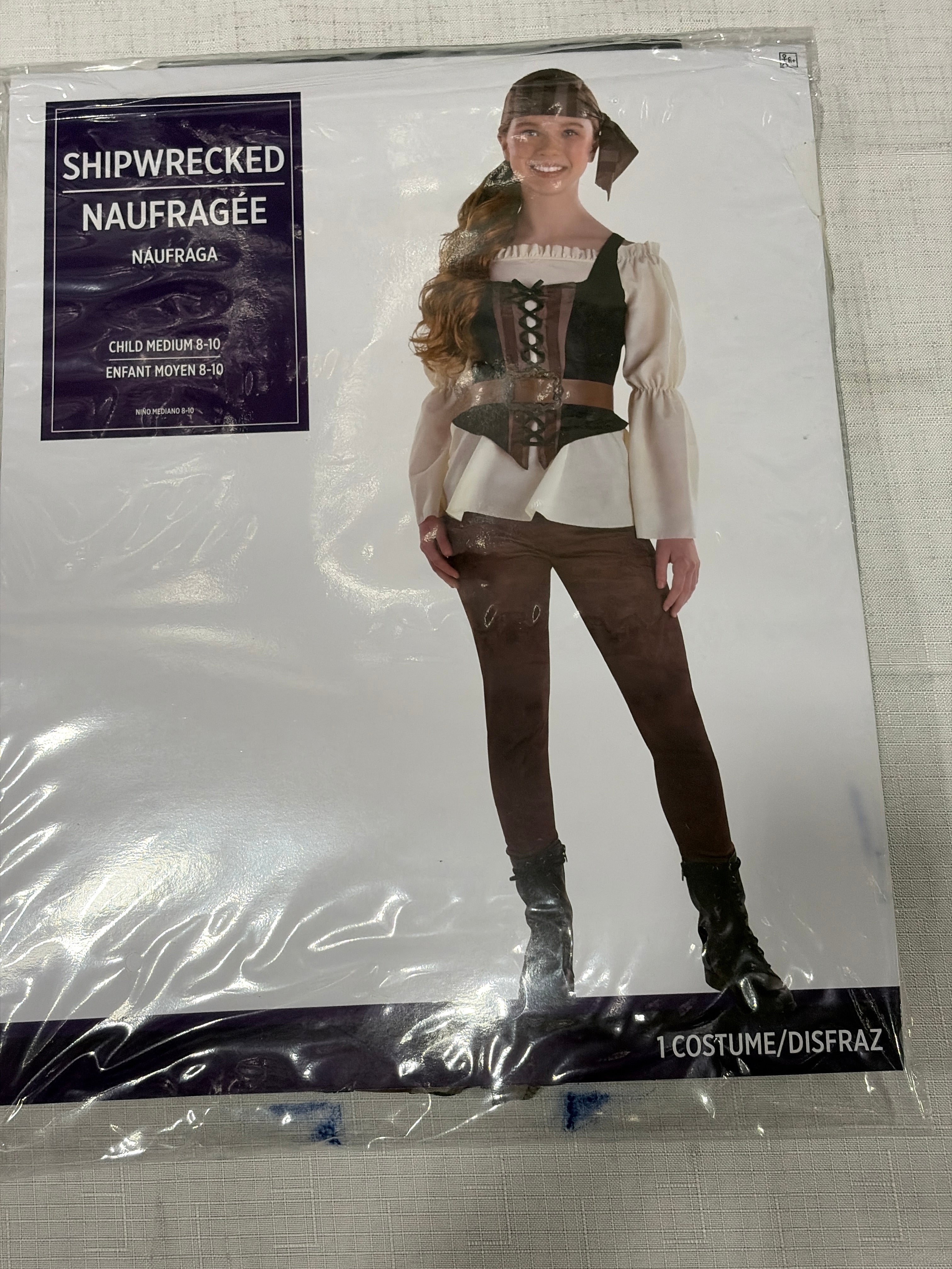 Shipwrecked Pirate Girl Halloween Costume - Child M (8-10)